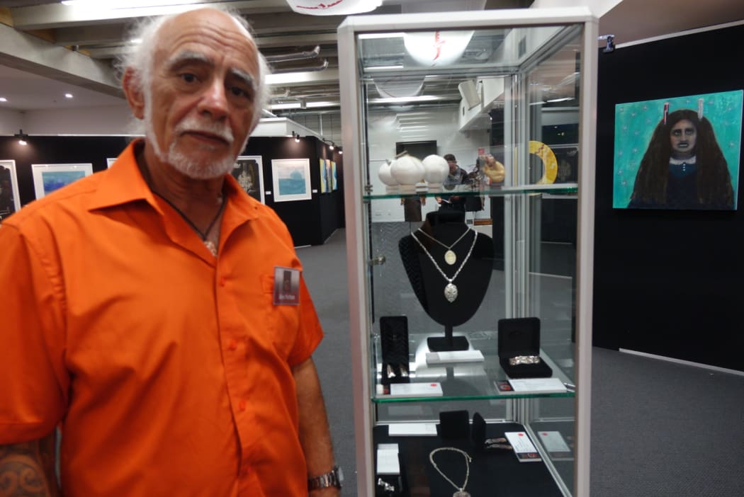 Silversmith Alex Nathan with some of his work.