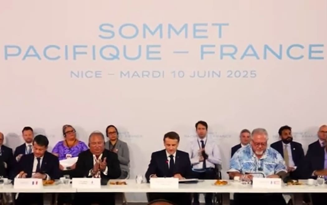 French President Emmanuel Macron speaks at the France-Pacific summit on 10 June 2025 in Paris