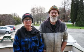 Jo Shaw and neighbour Brian Lambert in Tapawera, Tasman.