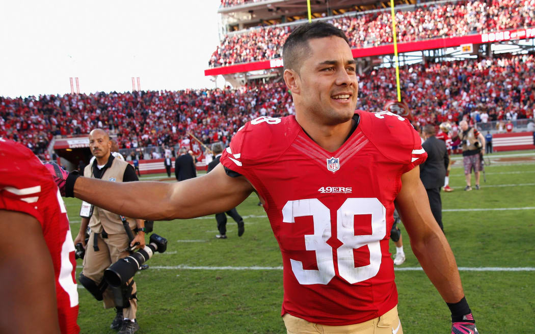 Jarryd Hayne on NFL duty with the San Francisco 49ers after their win over the Baltimore Ravens at Levi's Stadium on October 18, 2015 in Santa Clara, California. Ezra Shaw/Getty Images/AFP