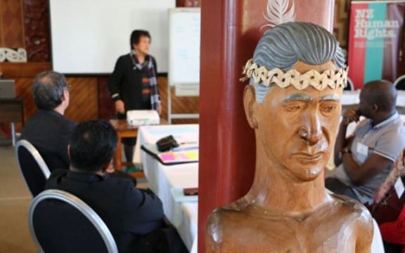 Dame Iri addresses the workshop participants.