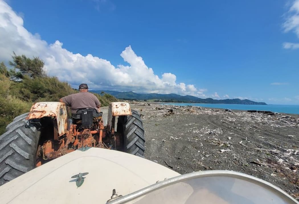 Missing fisherman Jason Kauta towing his boat