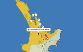 MetService has a thunderstorm watch in place for much of the west and upper North Island.