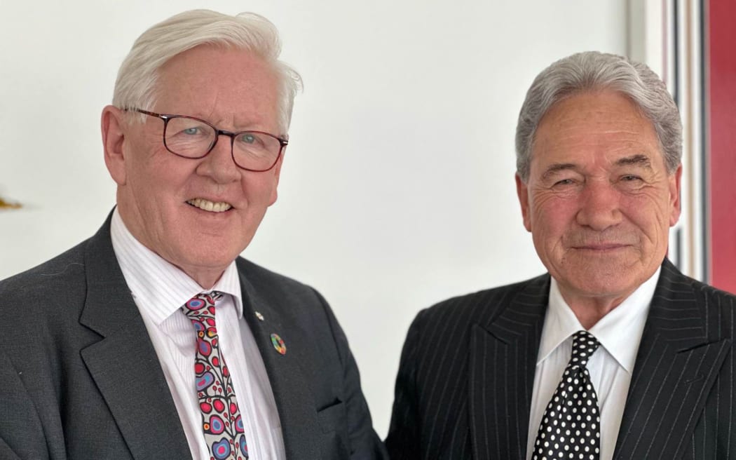Canadian Ambassador to the US Bob Rae and Foreign Minister Winston Peters in New York City.