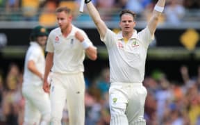 Steve Smith celebrates yet another test ton.