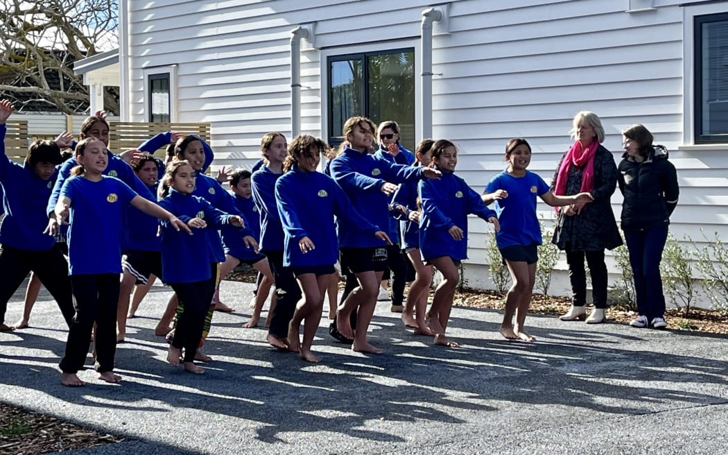Students from Te Hapara School, which is near the development, performed during the opening ceremony.