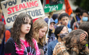 "You are Stealing Our Future" at the Climate Strike at Parliament April 2021