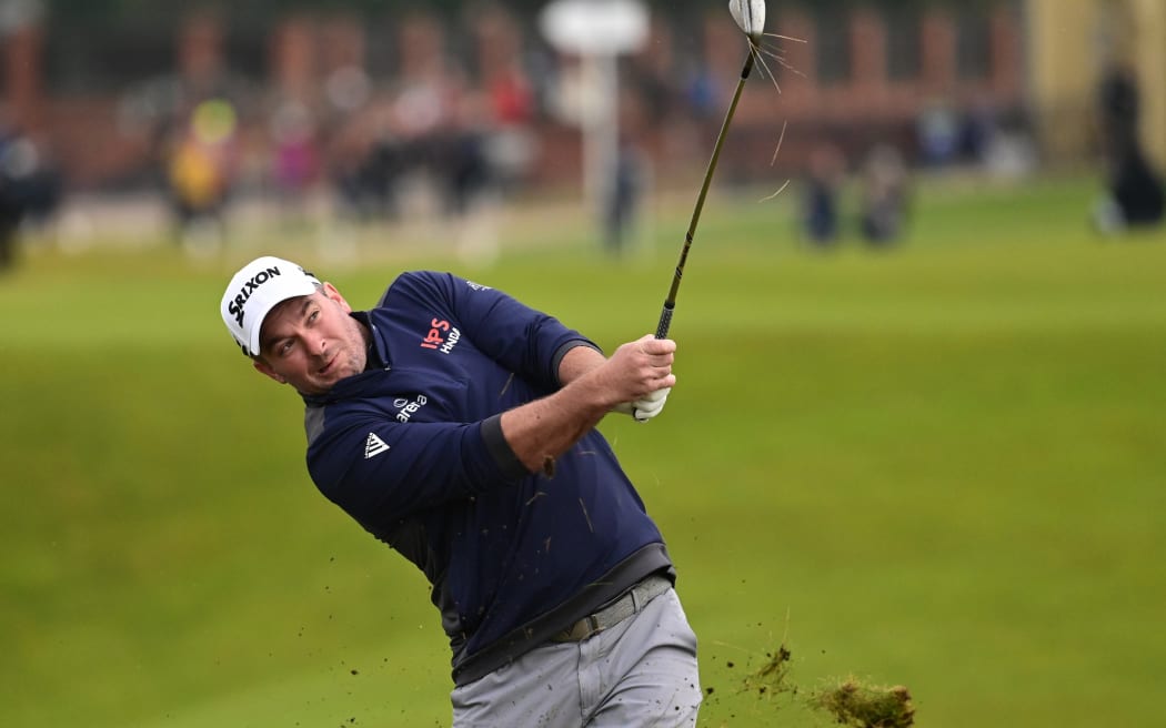 Ryan Fox hits an approach shot during the Alfred Dunhill Links Championship at the Old Course St. Andrews, Carnoustie and Kingsbarns, Scotland.