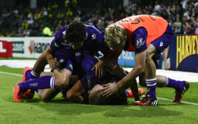 Perth Glory celebrate a goal ...but will the celebrations continue?
