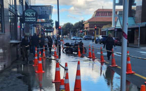 Wellington Water confirmed its team was dealing with a broken water pipe on Johnston Street.