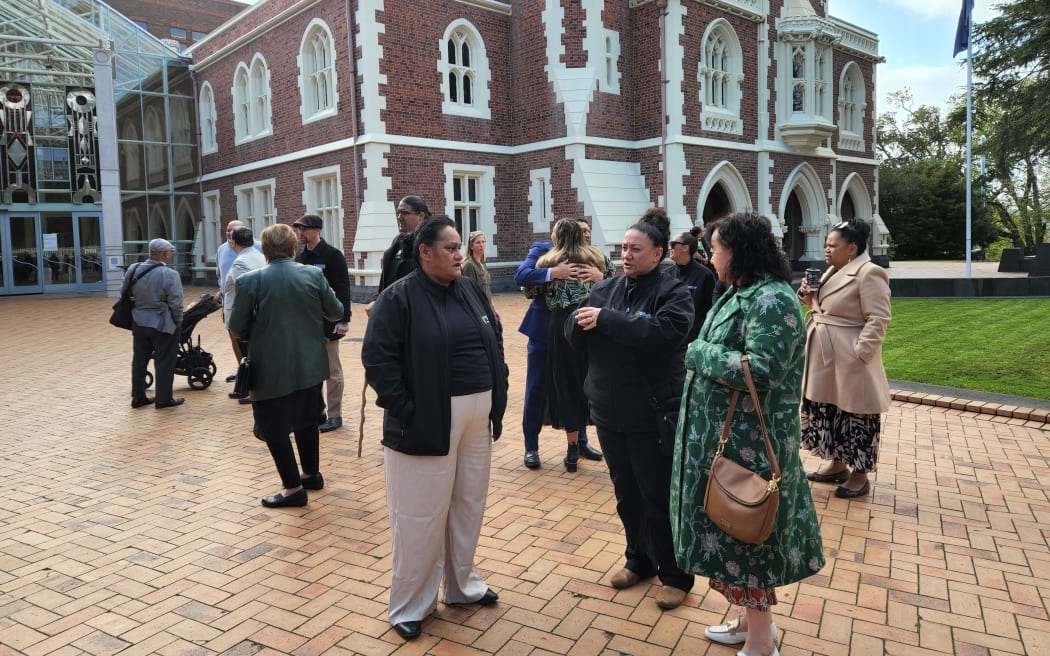 Ngāti Whātua outside the Auckland High Court during the hearing into the abolition of a Māori ward in Kaipara District.