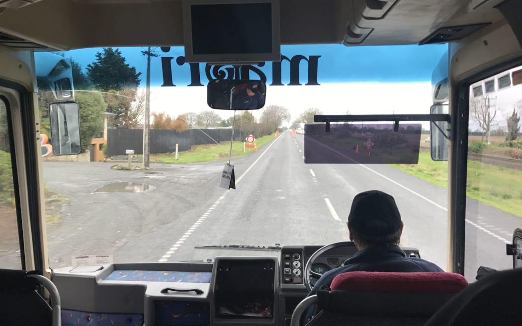 The view from inside the Māori Party campaign bus. (2017)