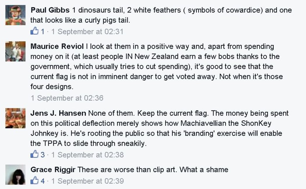 Debate on RNZ Facebook about the flag referendum.