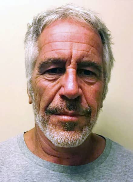 (FILES) This undated handout photo obtained July 11, 2019 courtesy of the New York State Sex Offender Registry shows Jeffrey Epstein. Jeffrey Epstein was not murdered, did not blackmail prominent figures and did not keep a "client list," the FBI and Justice Department said Monday, debunking notable conspiracy theories about the disgraced US financier. The conclusions came after an "exhaustive review" of the evidence amassed against Epstein, who died by suicide in a New York prison in 2019 after being charged with sex trafficking, the agencies said in a joint memorandum. (Photo by HO / New York State Sex Offender Registry / AFP) / RESTRICTED TO EDITORIAL USE - MANDATORY CREDIT "AFP PHOTO / NEW YORK STATE SEX OFFENDER REGISTRY/HANDOUT" - NO MARKETING - NO ADVERTISING CAMPAIGNS - DISTRIBUTED AS A SERVICE TO CLIENTS