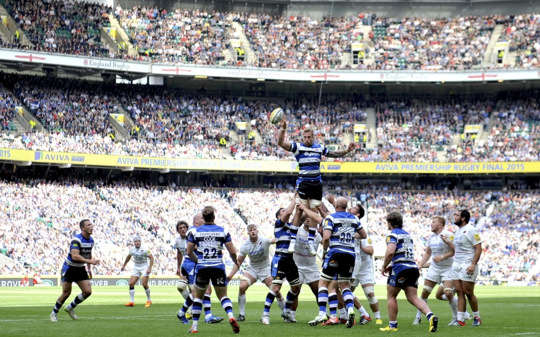 Twickenham rugby stadium in London.