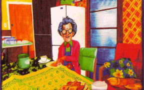 Cover artwork by Chris Knox for the Tall Dwarfs' album 'The Sky Above, The Mud Below'
