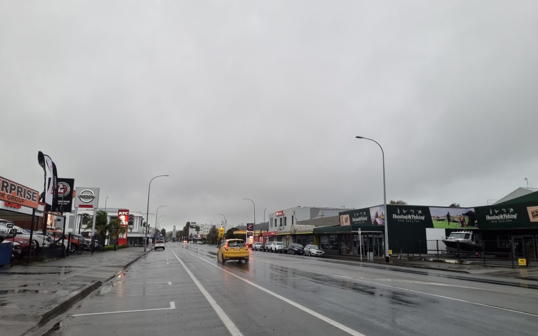 Gladstone Street in Gisborne this morning