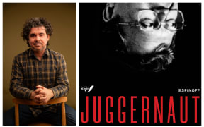composite of Juggernaut podcast image and Toby Manhire