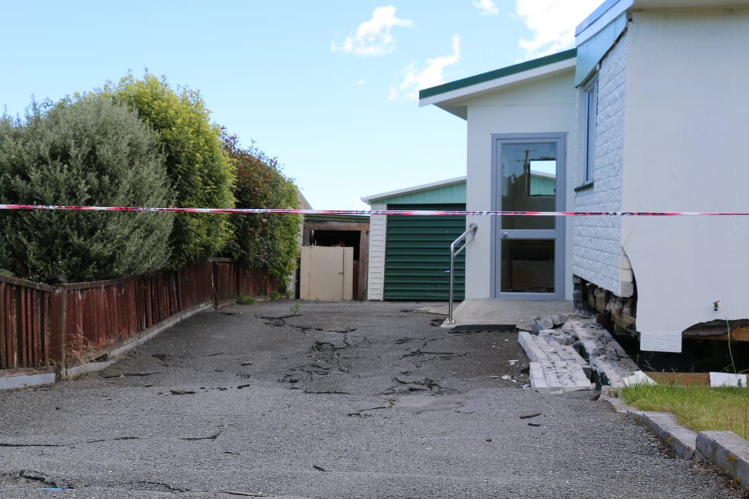 An earthquake damaged home near Lyell Creek, Kaikoura