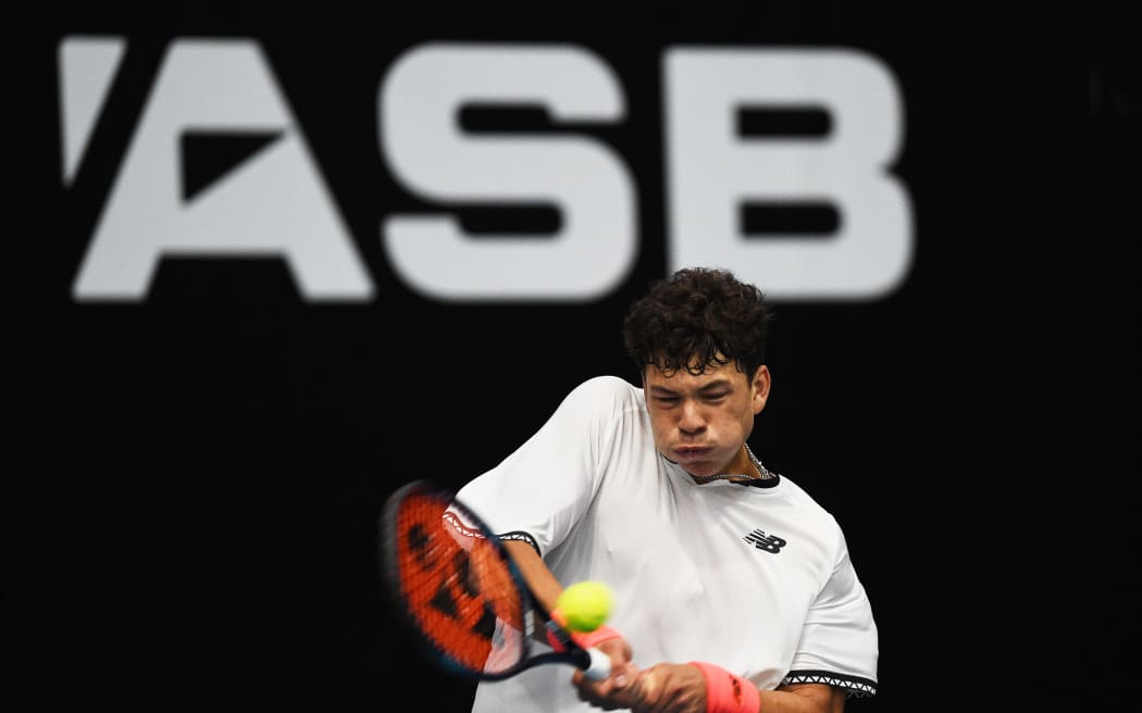 Ben Shelton of USA during Day 2 of the 2023 Men's ASB Classic.
