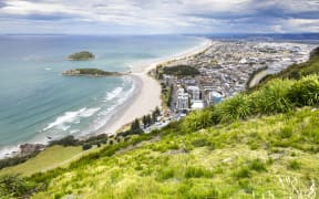 The view from Mount Maunganui, Tauranga.