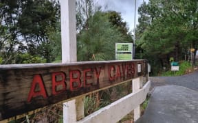 The entrance to Abbey Caves, Whāngarei, where searchers looking for a missing student recovered a body, after a school trip to the cave network.