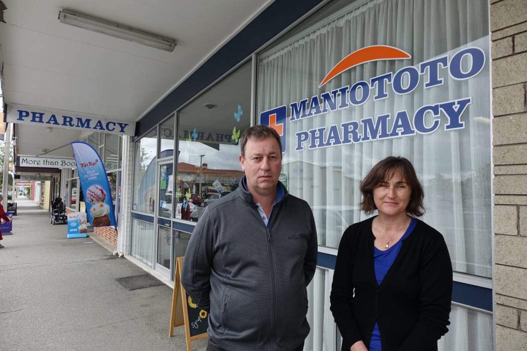 Maniototo Pharmacy owners Alan and Sandra Stuart say Ranfurly's businesses will suffer without the bank.
