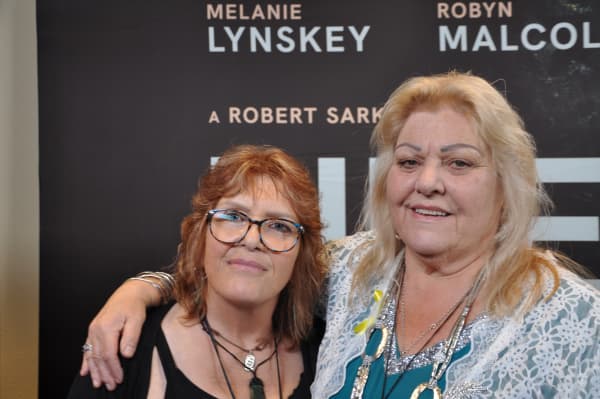 Anna Osborne and Sonya Rockhouse at the Pike River film premiere in Greymouth.