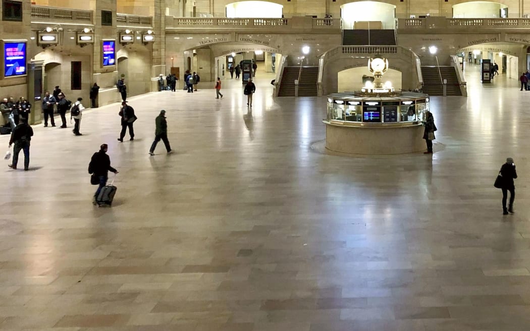 Quite Grand Central Station is pictured in New York in the morning March 23, 2020. New York. Gov. Andrew Cuomo has ordered New Yorkers to stay home
