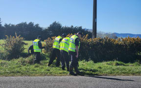 Police search Hudson's Road in Greenpark, Canterbury on 13 September 2023.
