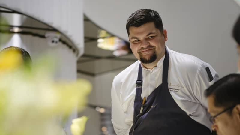 Chef Caleb Carter at the Emmelyn Restaurant, Guangzhou, China.
