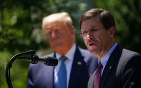 US Defence Secretary Mark Esper, with US President Donald Trump,on May 15, 2020.