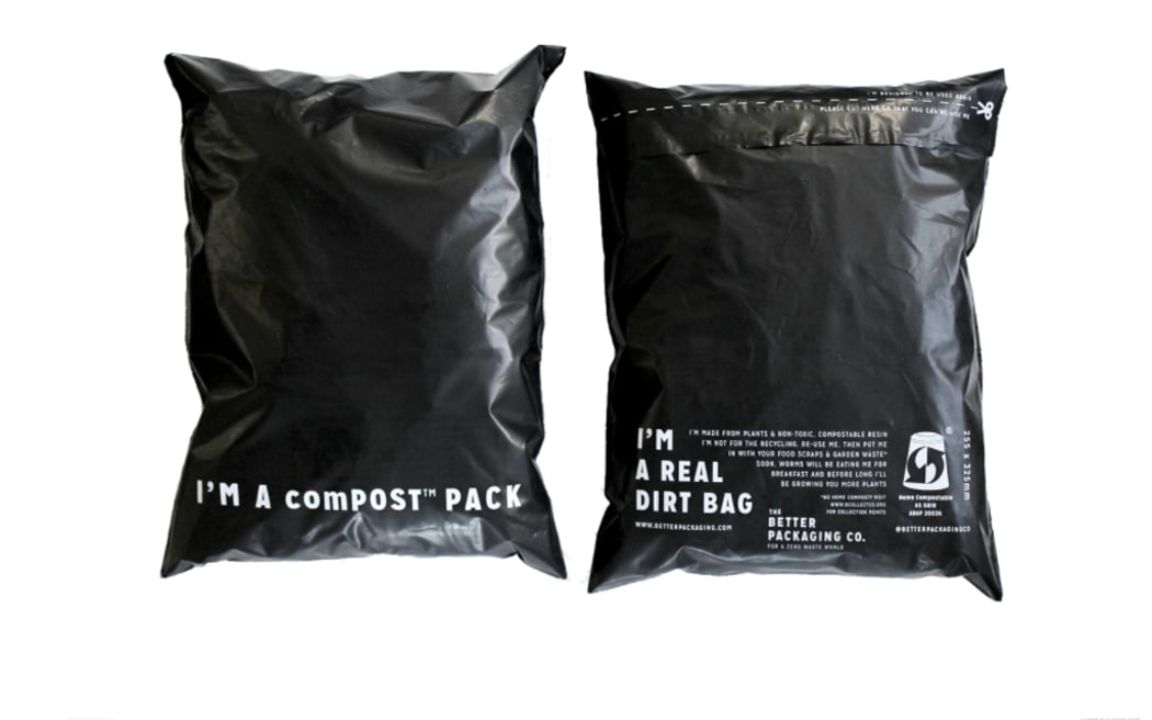 Compostable packaging offered by the Better Packaging Co.