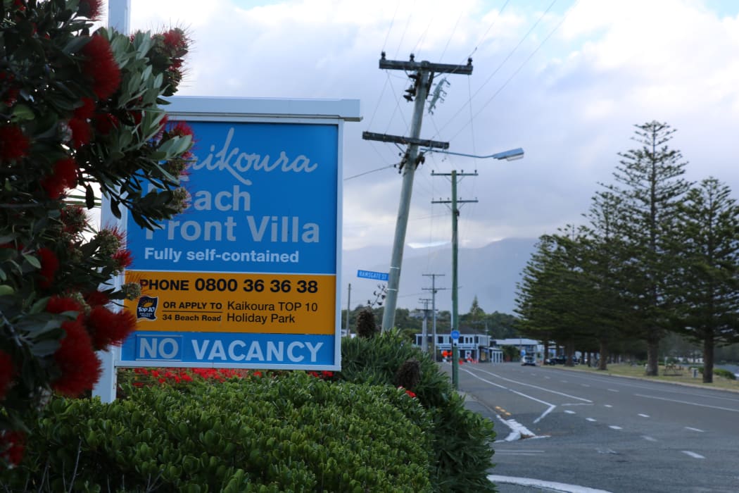 No vacancy signs have started to appear in Kaikoura, including at the Kaikoura Beach Front Villa.