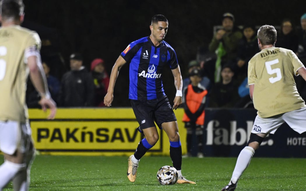 Joey Champness of Auckland FC during a pre-season match against Auckland United