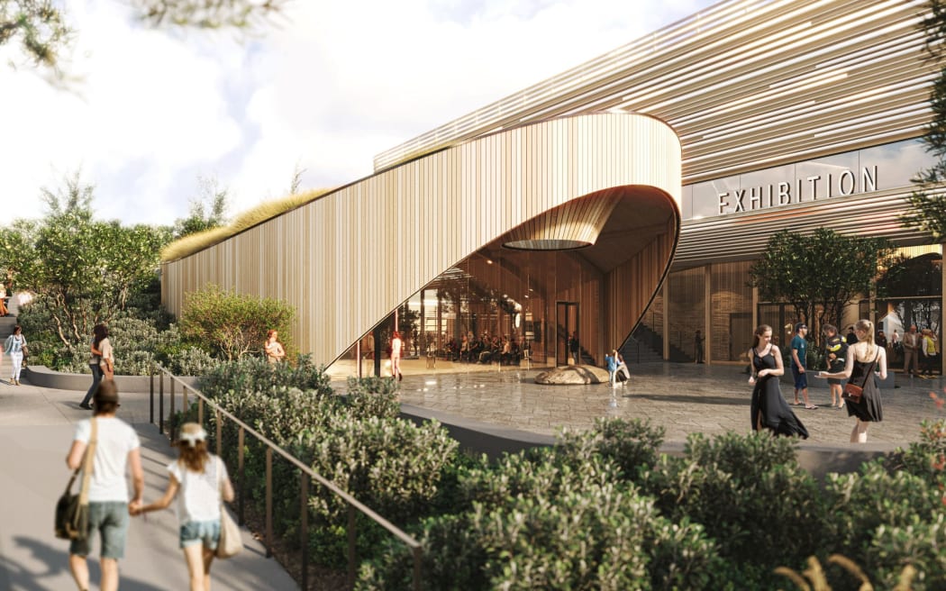 An artist's impression of the civic whare that will be used for council meetings.