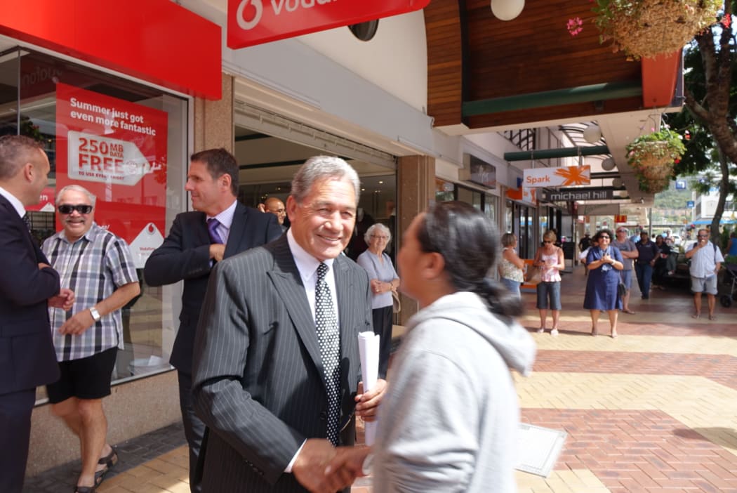 Winston Peters on the campaign trail in Northland