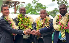 New Caledonia’s President Louis Mapou officially attend the opening of first building of Vanuatu’s National University in Port Vila on 8 December 2023.