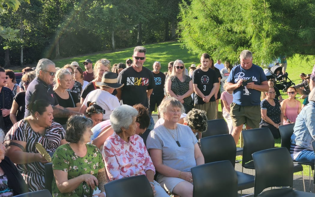 About 100 people gathered to pay tribute to Joshuah Tasi on Sunday.