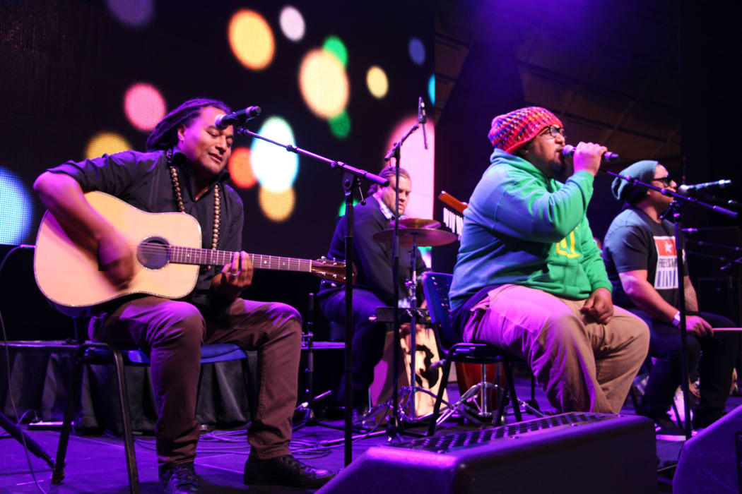 Cydel performing at the Pacific Music Awards.