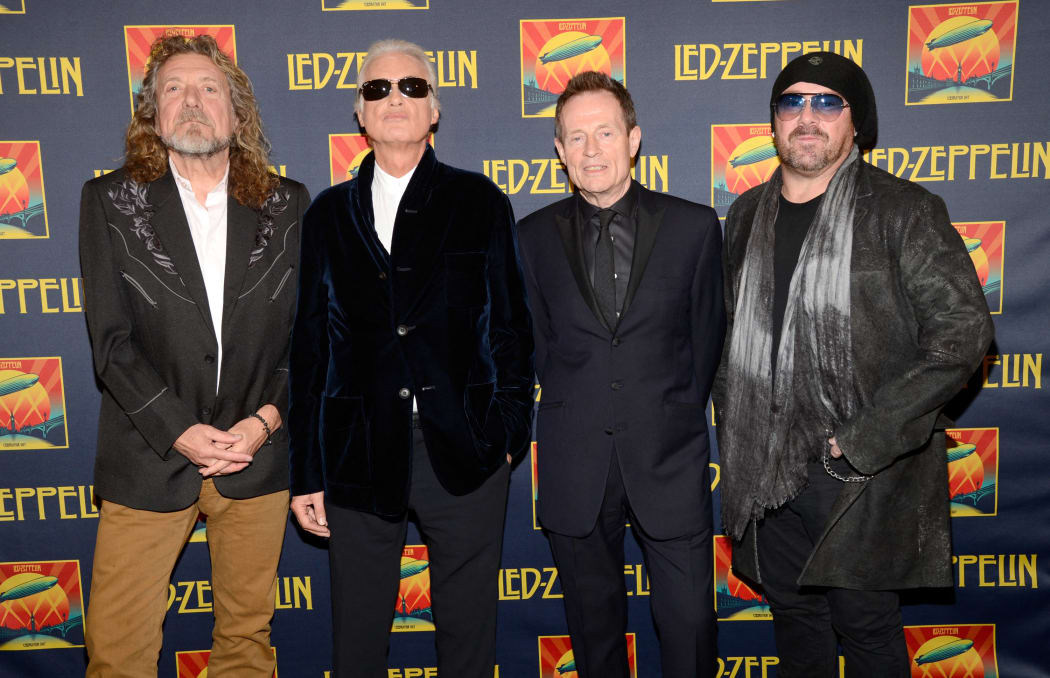 Robert Plant, Jimmy Page, John Paul Jones and Jason Bonham attend the premiere of "Led Zeppelin: Celebration Day" at Ziegfeld Theatre on October 9, 2012 in New York City.