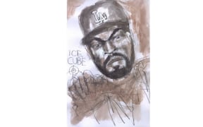 A painting of Ice Cube by Chuck D