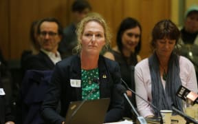Rose Renton speaking to MPs about her petition to decriminalise cannabis for medicinal use.