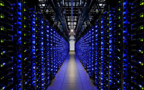 A row of servers in Google's Douglas County, Georgia, data center.