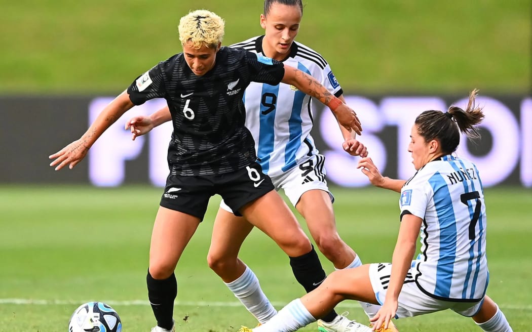 New Zealand’s Malia Steinmetz in action against Argentina