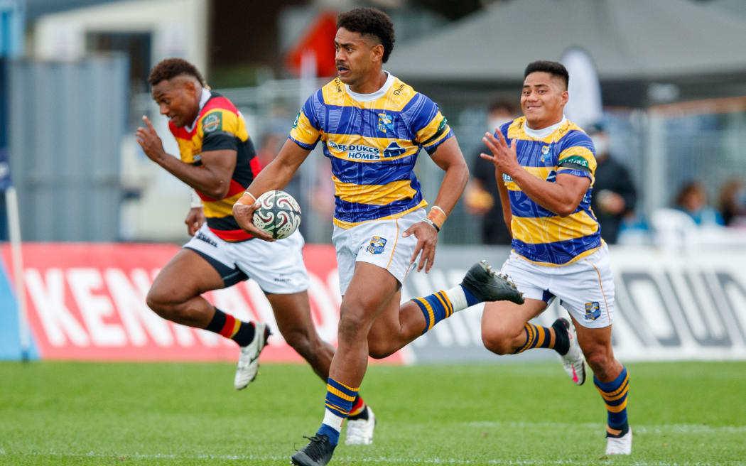 Emoni Narawa of Bay of Plenty at Tauranga Domain in 2021 against Waikato.