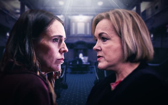 Jacinda Ardern, Judith Collins - image for Stuff / The Press debate 6/10/20