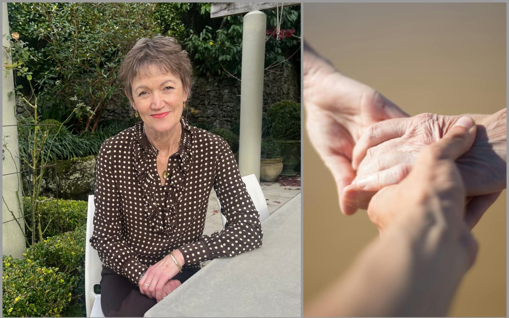 Image of Treza Gallogly and another of three people holding hands.