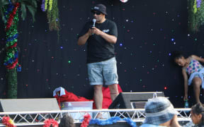 Hurimoana Denis is the MC for the night at Christmas at the Paa.