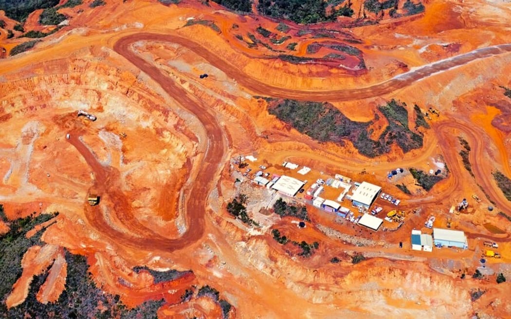 New Caledonia's Koniambo - KNS - mining site aerial view.